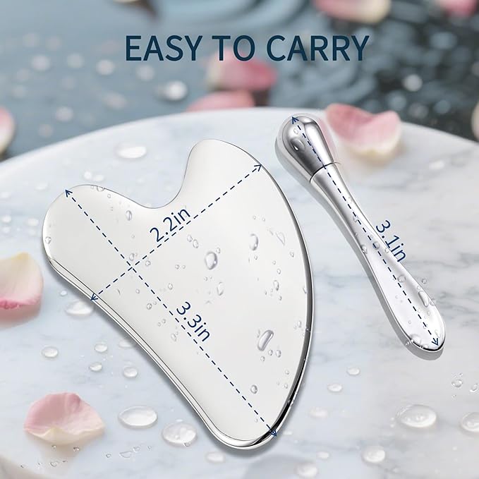 annrose Stainless Steel GuaSha & Eye Cream Applicator Facial Tools