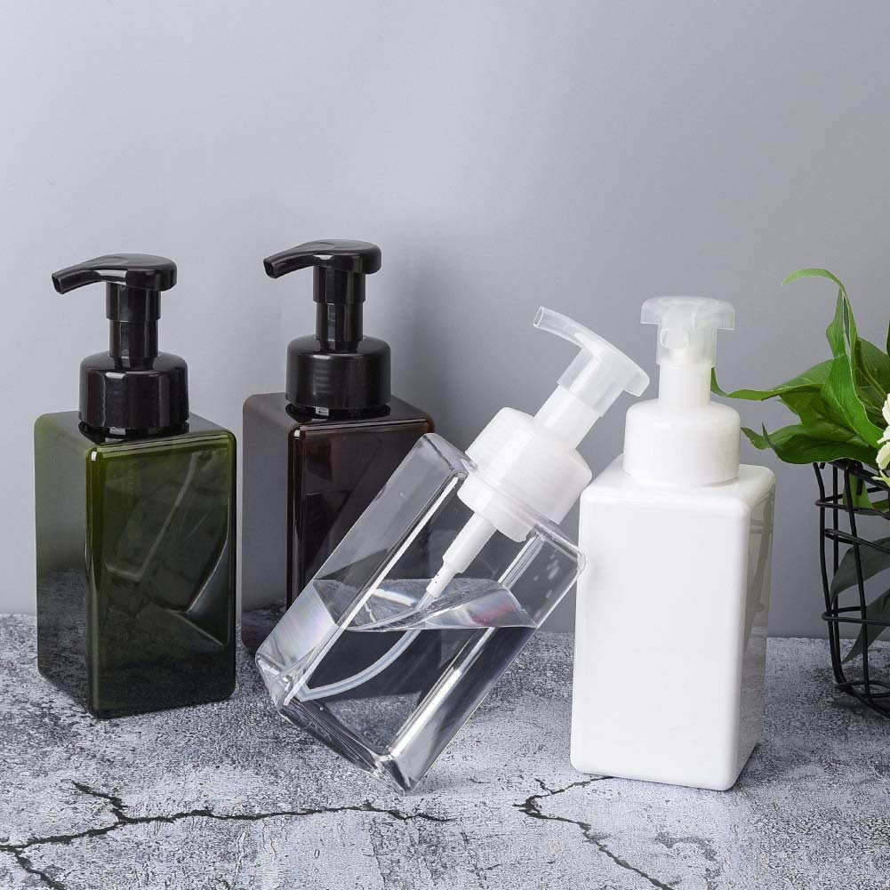 Foaming Soap Dispenser, 22oz Plastic Refillable Pump Bottle, 2 Pack, White