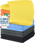 DAN RIVER 12 Pack Wash Cloths for Showering [12x12] - 100% Cotton Washcloths Premium Quality Flannel Face Cloths for Bathroom, Highly Absorbent and Soft Feel Wash Clothes, Assortment 1