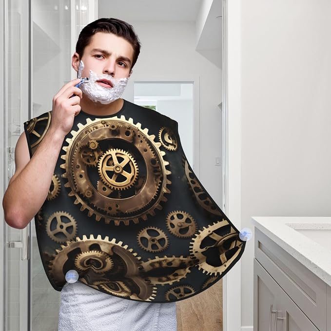 Colorful Giraffe Fans Lovers Print Beard Bib Shaving Apron, Beard Hair Trimming Cape Gift For Dad