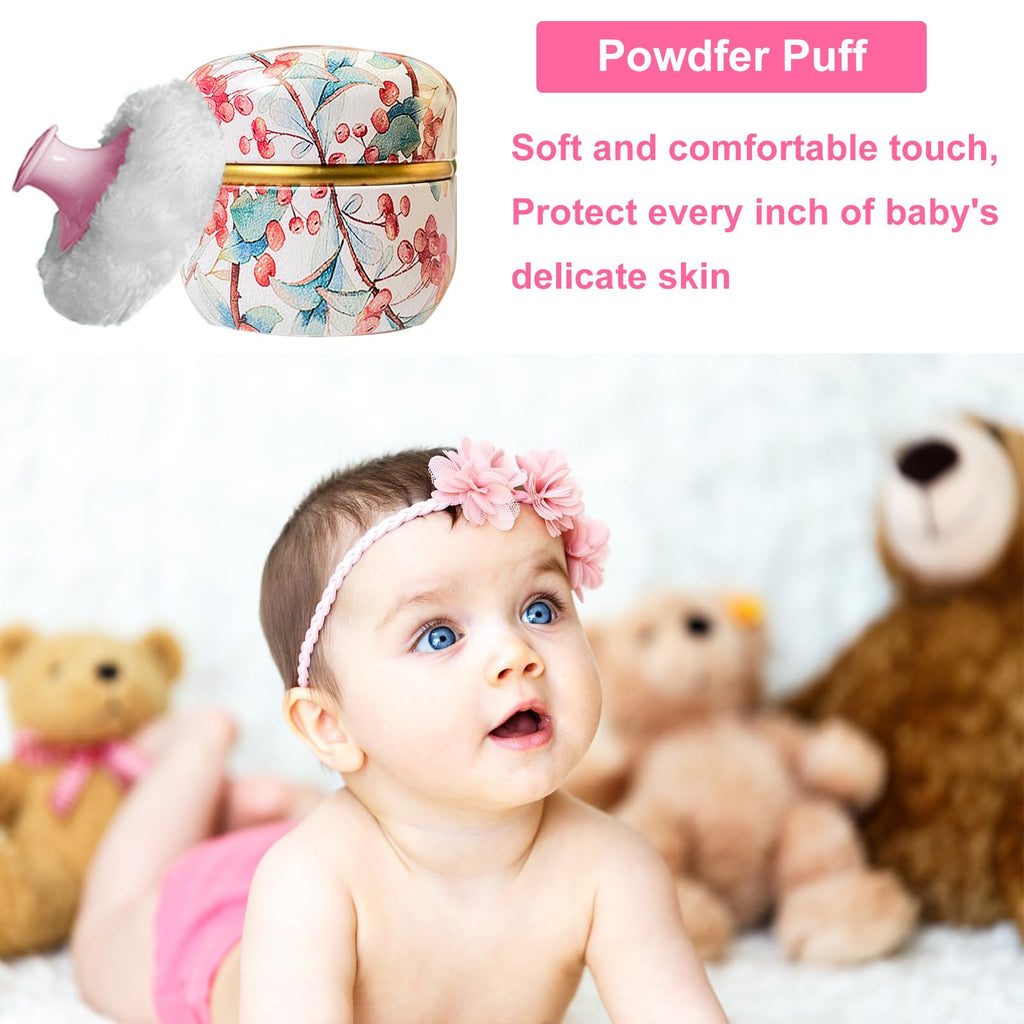 Qopoto Body Powder Puff and Container for Dusting Powder (Ormosia)