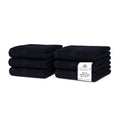 Villa Celestia Cotton Washcloths Set of 6, 12x12 Inch, 100% Ring-Spun Combed Cotton, Soft Absorbent Quick-Dry Wash Cloths for Face and Body, Oeko-TEX Certified, Hotel & Spa Quality, Black