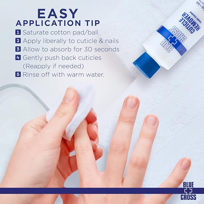 Cuticle Remover & Softener Liquid for Nails – Blue Cross Professional Nail Care with Lanolin, Hydrating Treatment for Dry Cuticles & Hangnails, Made in USA, 8oz