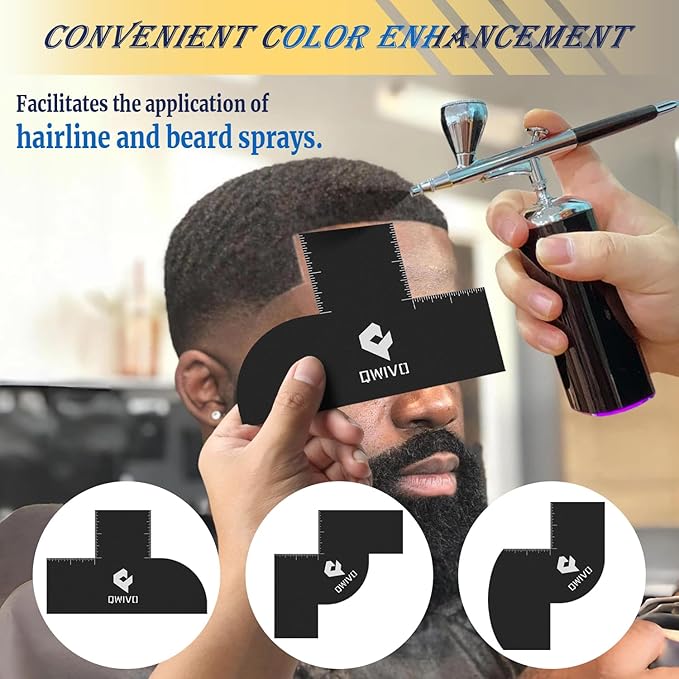 3 in 1 Barber Enhancement Card Set Hairline Beard Line Up Tool Stencils