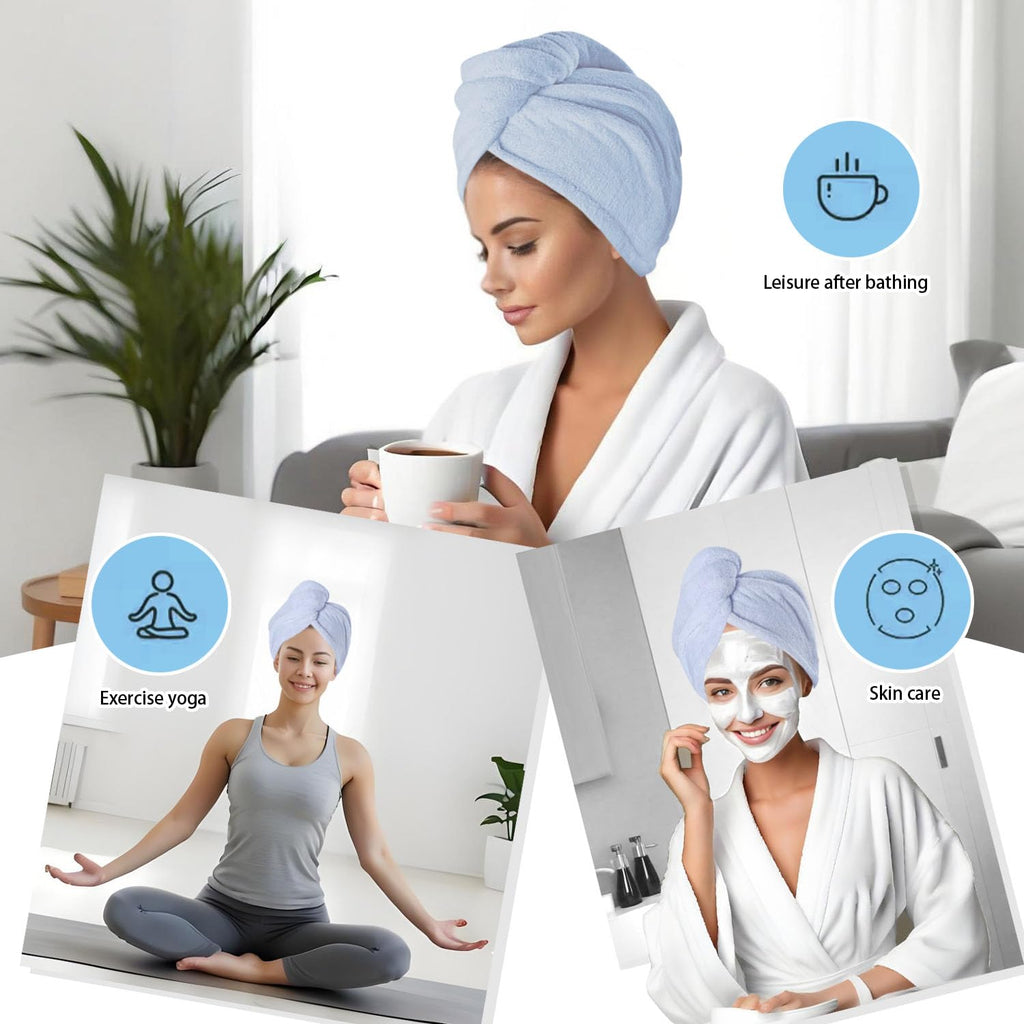 AGKXHDEC Microfiber Hair Drying Towel Wrap,Hair Turbans Towel for Wet Hair