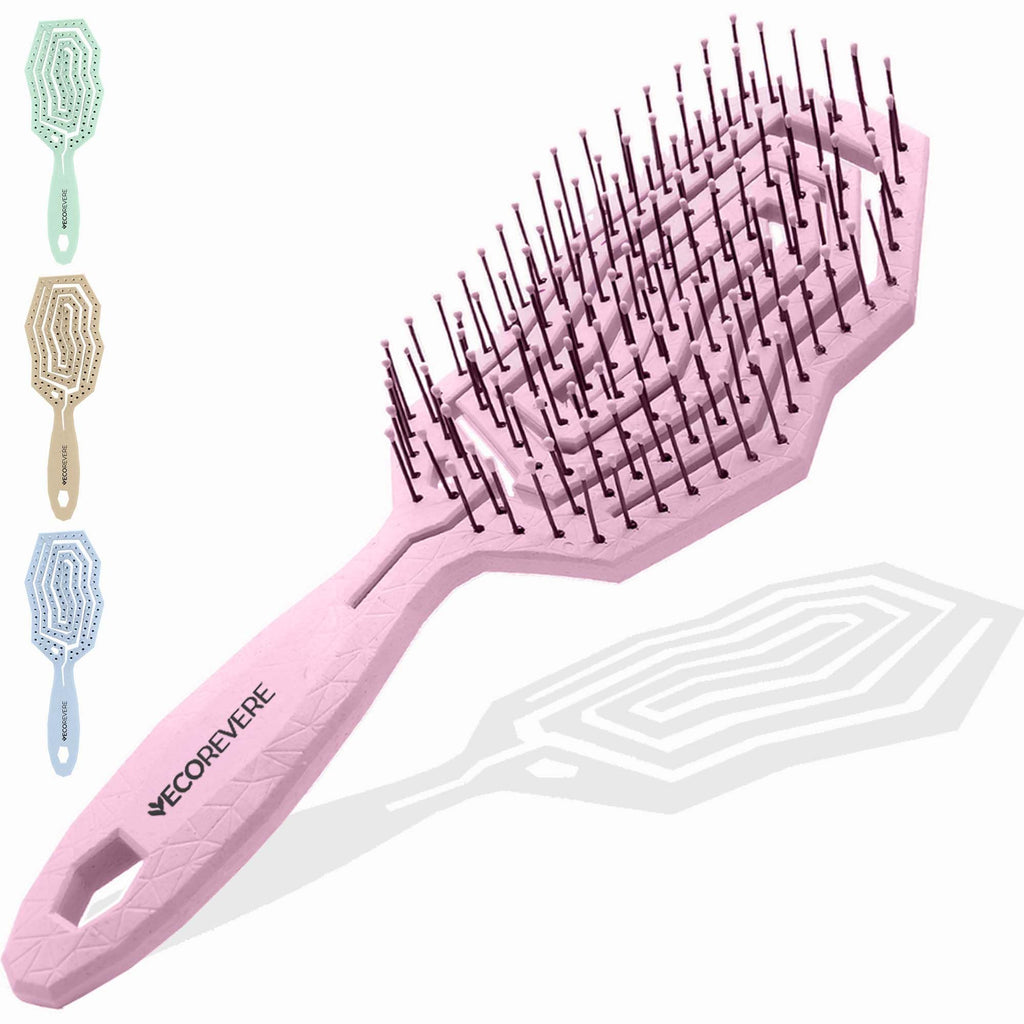 Detangler Brush For Women, Men & Kids - Vented Anti-Static Brush With 360 Flex Gently Removes Knots, Dry & Wet Use For Thick, Fine, Natural & Curly Hair