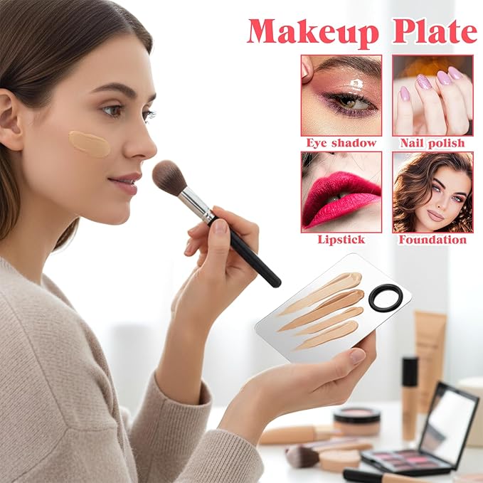 2 Set Makeup Palette Tray with Spatula, Makeup Mixing Palette