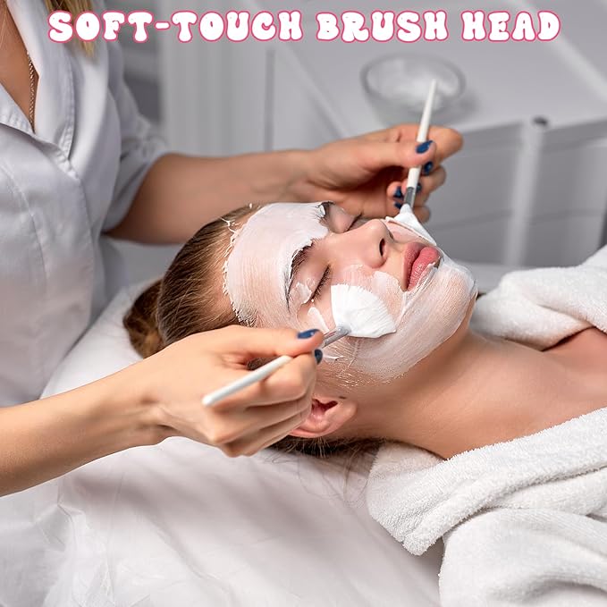 2 Pcs Face Mask Applicator Fan Brushes for Esthetician Facial Soft Skincare Makeup Brushes Cosmetic Tools for Mud Cream Peel