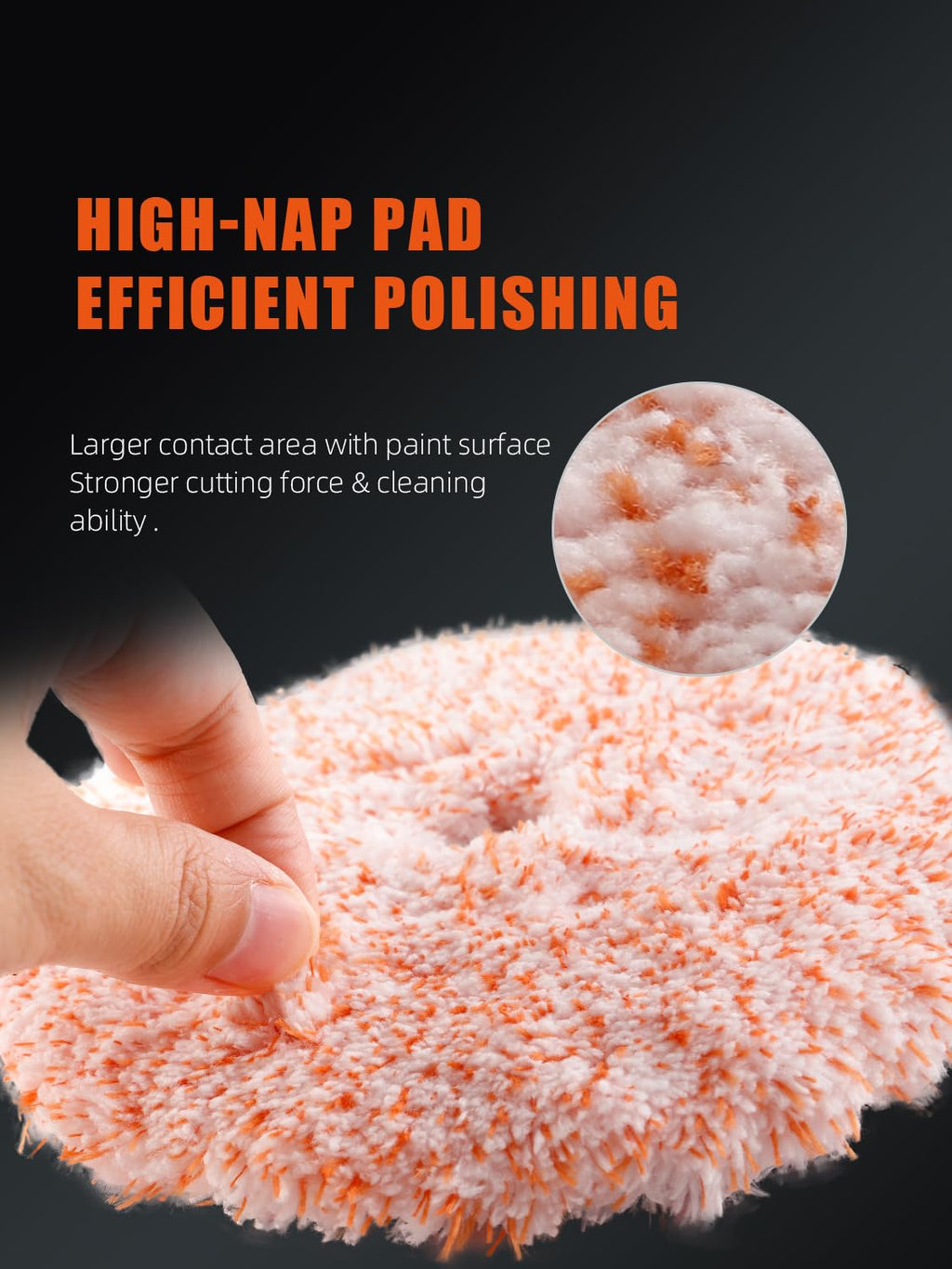 Buffing Polishing Pads, SPTA 3 Inch 80mm Body Repair Polishing Pad Set Made for 3 Inch Backing Plate, 6 Pcs Buffing Pads with Sponge, Wool and Micro-Fiber Pad Set (5 Inch (125mm) Sets)