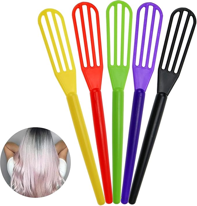 10 PCS Plastic Hair Coloring Mixer, Color Whisks Dye Cream Mixer, Tint Cream Colorful Spoon Applicator Bleaching Highlight Tool for Home Barber Shop Salon (Random Color)