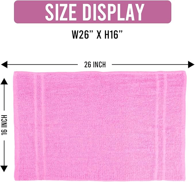 STF Linen Hand Towels (Pack of 40) Pink Economy Towels Salon Towels - 100% Cotton Spa Towel – 16 x 27 Inches Highly Absorbable, Facial, Gym, Hair, Face Towels Bulk