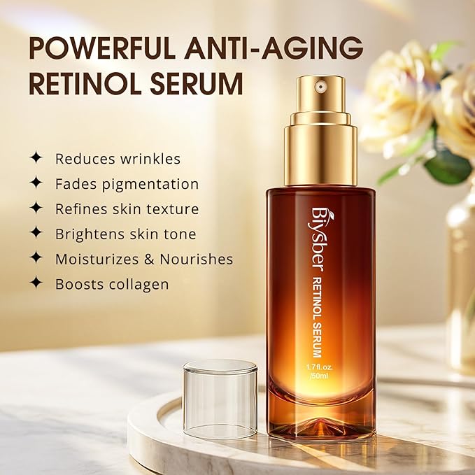 Retinol Collagen Serum for Face: Anti Aging & Anti Wrinkle Repair Peptide Serum with Boost Hydration Formula - Day/Night Facial Firming Neck Plump Skin Care for Women/Men (1.70 Fl Oz)
