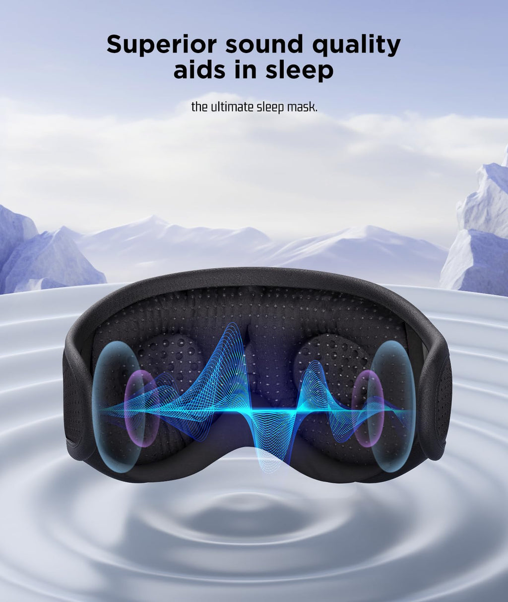 LC-dolida Sleep Mask with Bluetooth Headphones Bluetooth Sleep Mask Sleep Headphones,3D Eye Mask for Sleeping Mask Music Sleeping Headphones for Side Sleepers Meditation Gifts Gadgets for Men Women