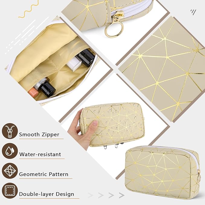 Period Bag for Girls Womens, Leather Sanitary Napkin Storage Bag, Portable Menstrual Pad Bag Period Pads Pouch (Pink Gold)