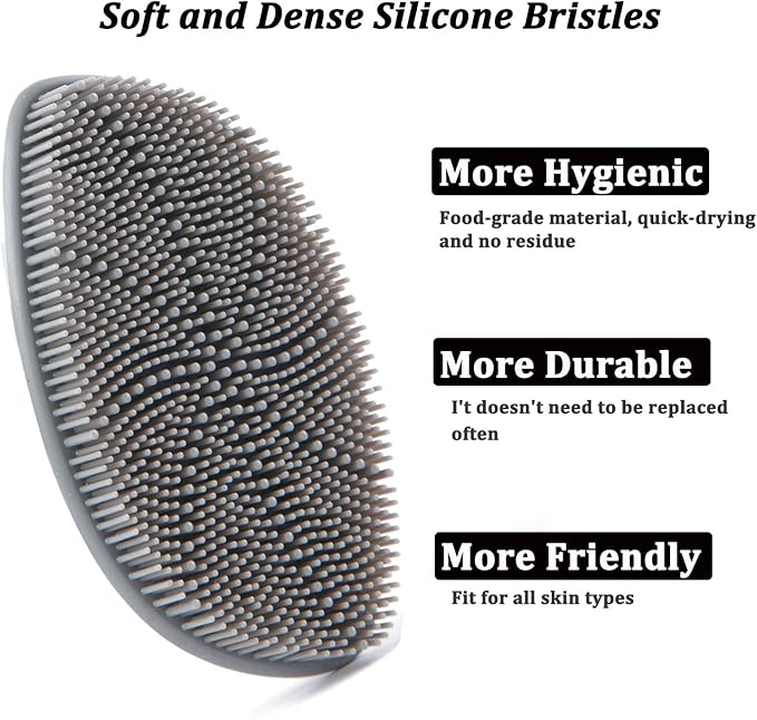 Silicone Face Scrubber, Facial Cleansing Brush Silicone Face Wash Brush,Gentle Exfoliator Pad & Massager, for Men Women Cleansing and Exfoliating (Blue)