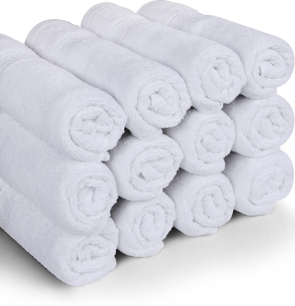 Utopia Towels 12 Pack Premium Wash Cloths, 12x12 in, 100% Cotton, White