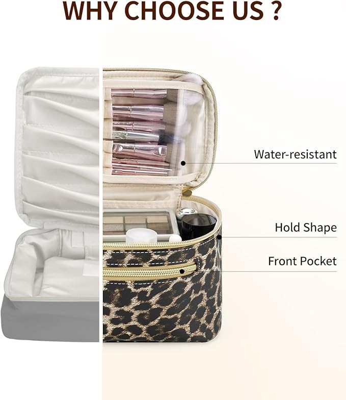 Wandering Nature Makeup Bag, Women Travel Make Up Vanity Case with Handle