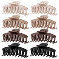 TOCESS Hair Claw Clips for Women, 8PK 4 in Large Matte Neutral Hair Clips for Thick, Thin, Long, Short Curly Hair, Strong Hold Non Slip Jumbo Hair Claw Clips, Minimalist Big Jaw Clip