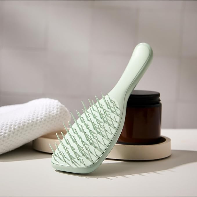 Tangle Teezer Extra Gentle Detangler Brush, Fragile Hair, Eucalyptus Green