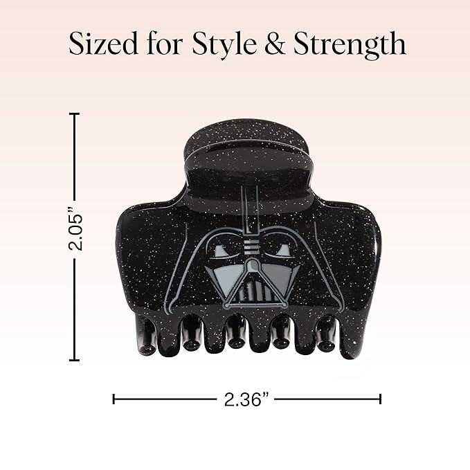 Kitsch x Star Wars Darth Vader Glitter Medium Hair Clip for Women – Dark Side Galaxy-Inspired Claw Clip | Recycled Plastic, Strong Secure Grip, Hair Accessories for Girls