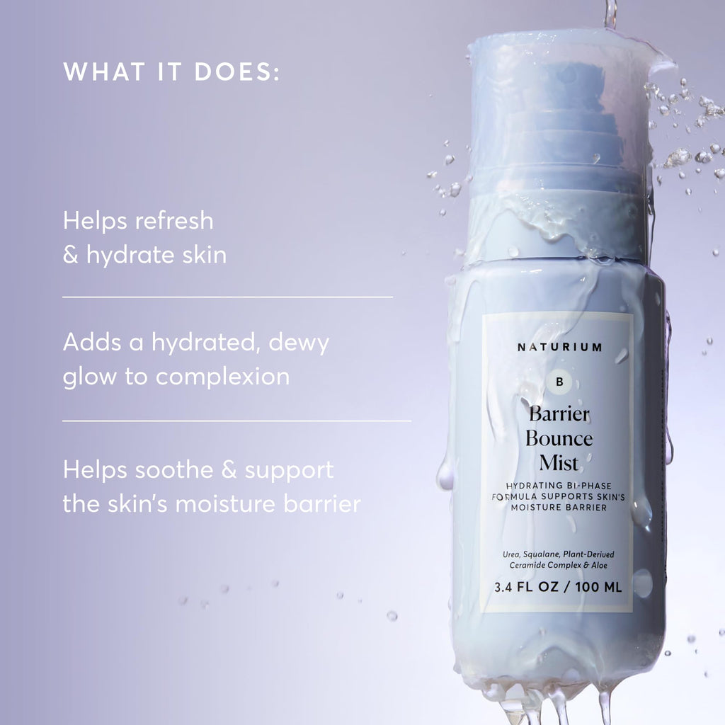 Naturium Barrier Bounce Mist, Hydrating Skincare with Urea, Squalane, Plant-Derived Ceramide & Aloe, 100 mL / 3.4 fl oz