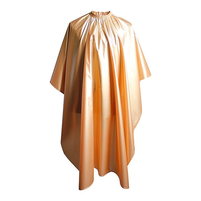 Professional Salon Cape Polyester Haircut Apron Shampoo and Chemical Resistant Haircut Cape,54”x62”,Gold,C012001B-G