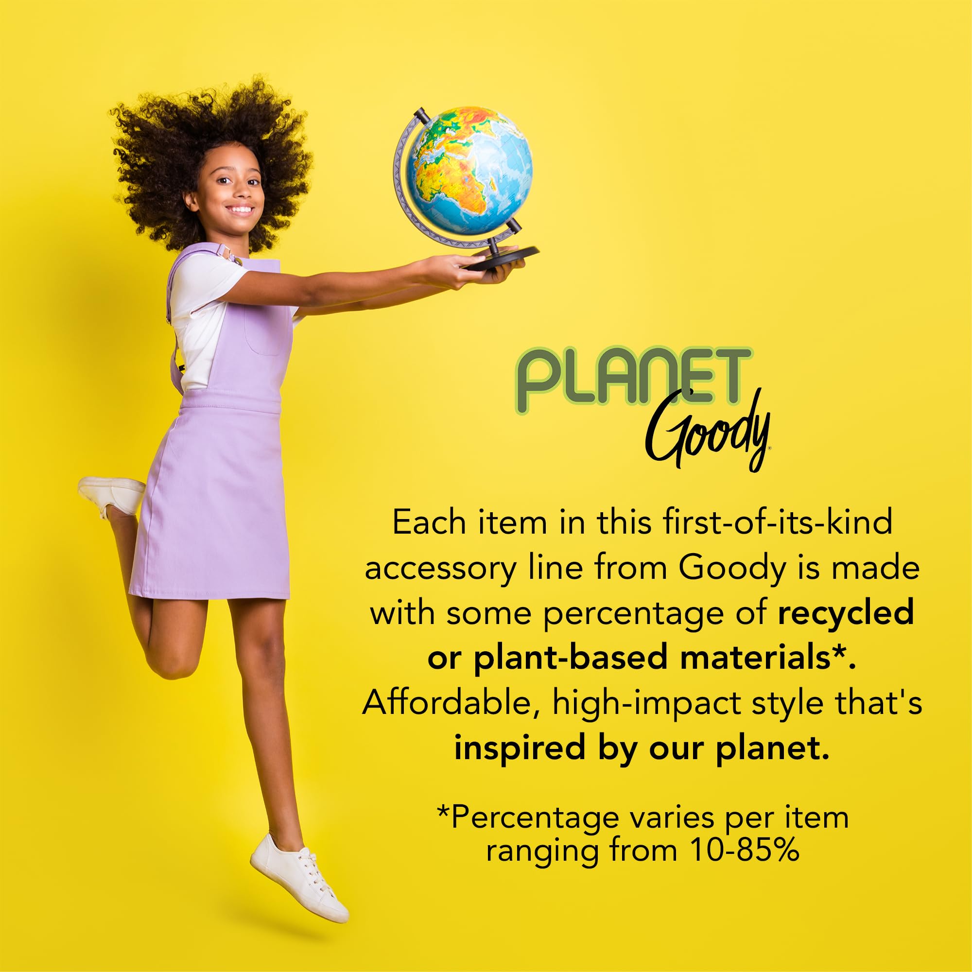 Planet Goody Plant-Based Heritage Claw Clips, Medium, Extra Strong, Bright Colors, Pink, Periwinkle, Green, And Black, 4 Count