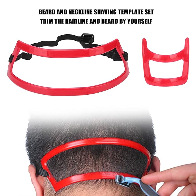 2pcs Beard Shaping Tool Haircut Kit, Beard Hairline Shaping Tool Kit for Men Hair Goatee and Neckline Shaving Beard Guide Shaping Tool