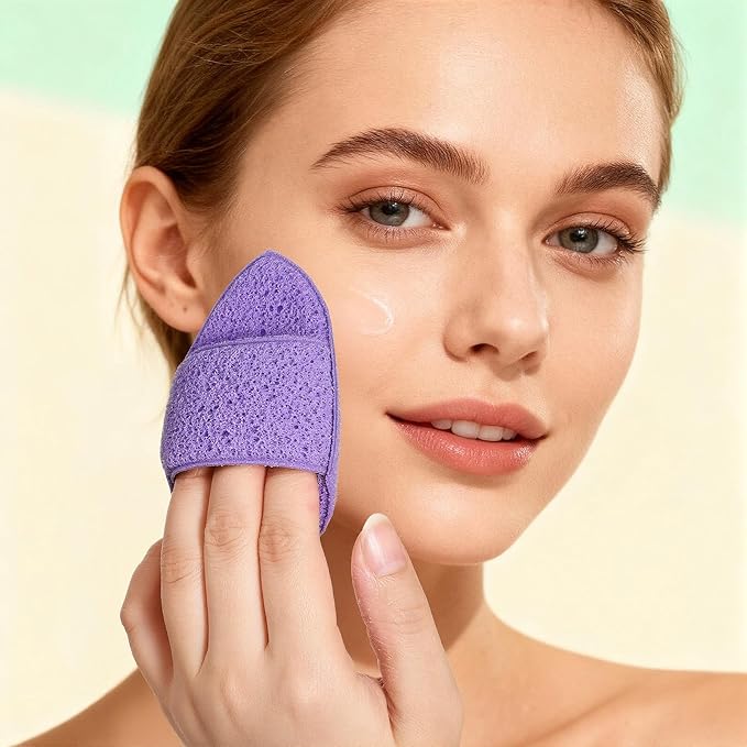 3 PCS Facial Cleansing Sponge Face Reusable Soft Facial Sponges Exfoliating Sponge for Face Spong for Washing Makeup Removal, Travel Friendly Daily Cleansing Faces Scrubber