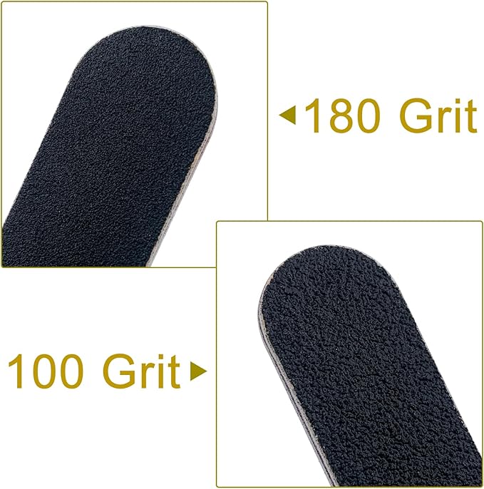 HeeYaa 5 Rows 2 Layers 10 PCS Nail File, Red Tough PP Core, Exquisite Kraft Paper Box, Double Sided 100/180 Grit Black Emery Board Manicure Pedicure Nail Tool