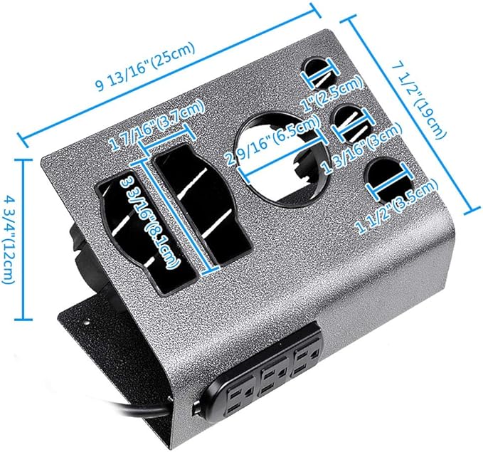 BYOOTIQUE 5-Hole & 6-Hole Tabletop Blow Dryer & Hair Iron Holder Salon Appliance Stand with 3 Outlets Hair Tool Organizer Hot Tools Organizer for Stylist Straightener Bathroom Supplies