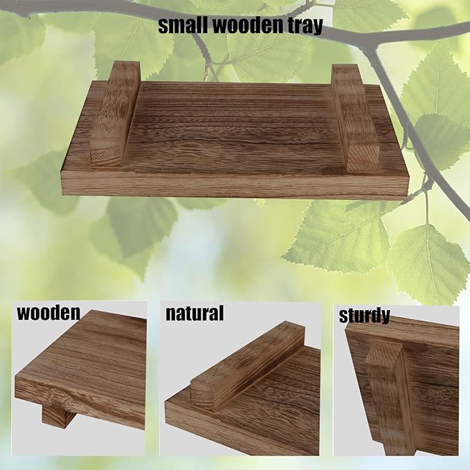 Wood Bathroom Tray Farmhouse Decor Kitchen Soap Holder, 9"x6" Brown
