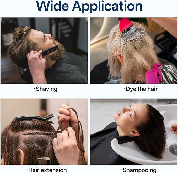 10 Pcs Barber Capes Professional Hair Cutting Capes for Adults Large Hair Cape for Haircuts with Adjustable Snap Closure Waterproof Salon Cape for Hairstylists Coloring and Styling (Black)