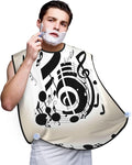 NOUZU Music Note Print Beard Bib Apron For Men, Beard Hair Catcher For Men Shaving Trimming,Beard Cape Cloth, Black