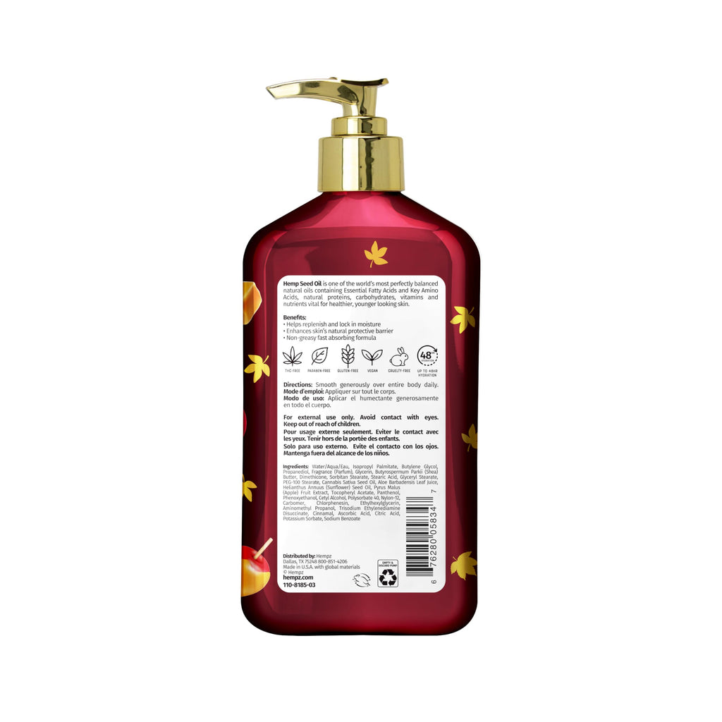 Hempz New Body Moisturizer, Body Lotion, Caramel Candy Apple, 17 fl.oz.