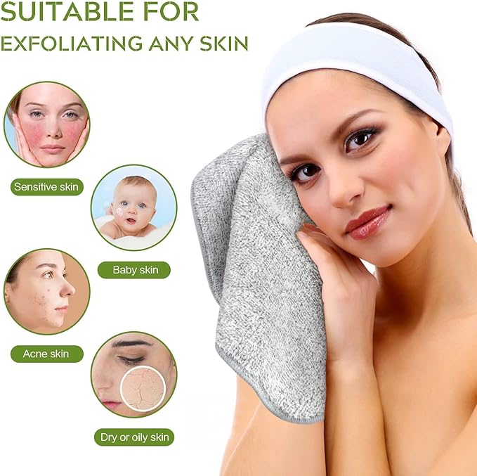 SINLAND Microfiber Face Cloths Highly Absorbent Washcloths Soft Feel Fingertip Towels Multi-Purpose Wash Cloths for Bathroom, Gym, Hotel, Spa and Kitchen, 12Inch x 12Inch