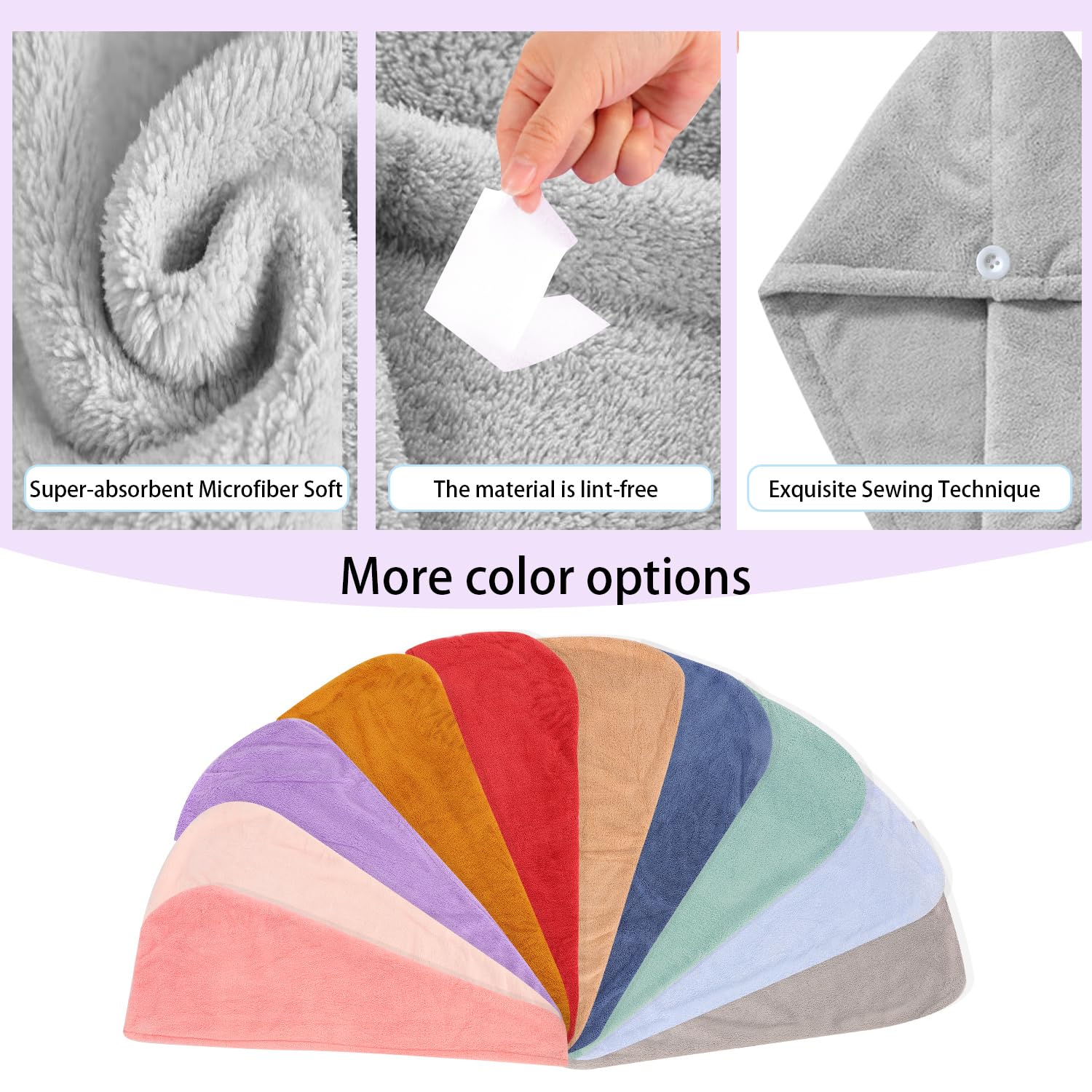 AGKXHDEC Microfiber Hair Drying Towel Wrap,Hair Turbans Towel for Wet Hair