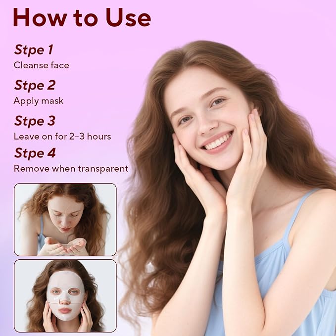 Collagen Face Mask, 4 Pack Bio-Collagen Real Deep Mask Overnight Hydrating Face Mask for All Skin Types,Original Hydrating Collagen Face Mask