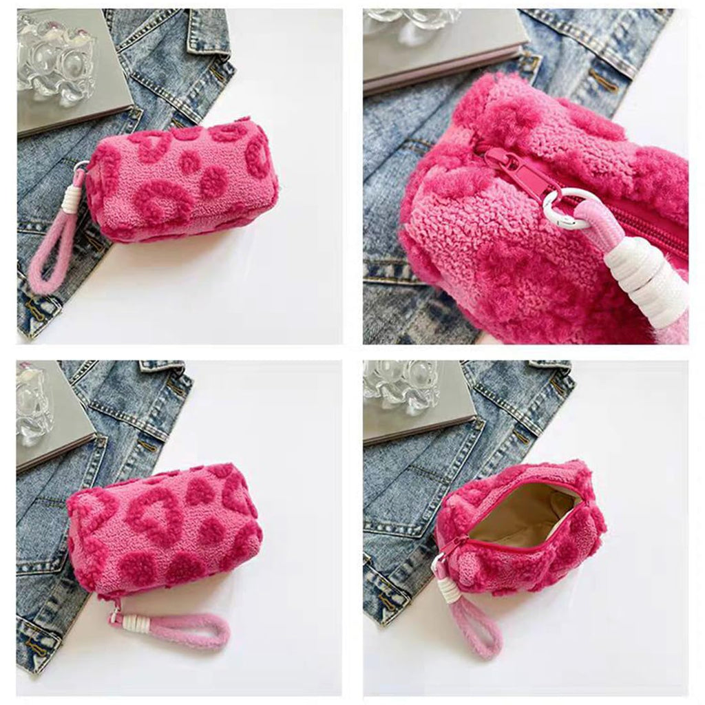 SxoSyo Plush Makeup Bags, Cosmetic Cases, Pink Heart