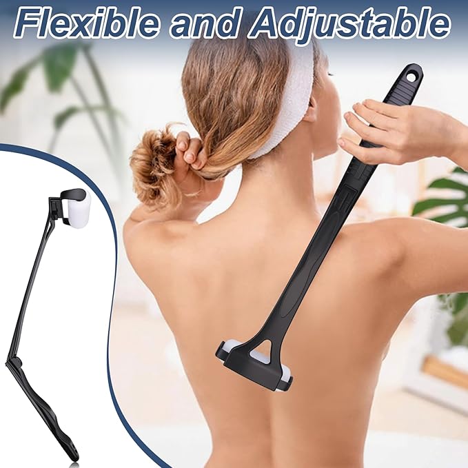 Plman Lotion Applicator for Back, Back Lotion Applicator for Women, Elderly with 3PCS Replacement Foam Rollers, 18.31'' Back Sunscreen Applicator, Apply Skin Moisturizer, Cream, Ointment, Self Tanner