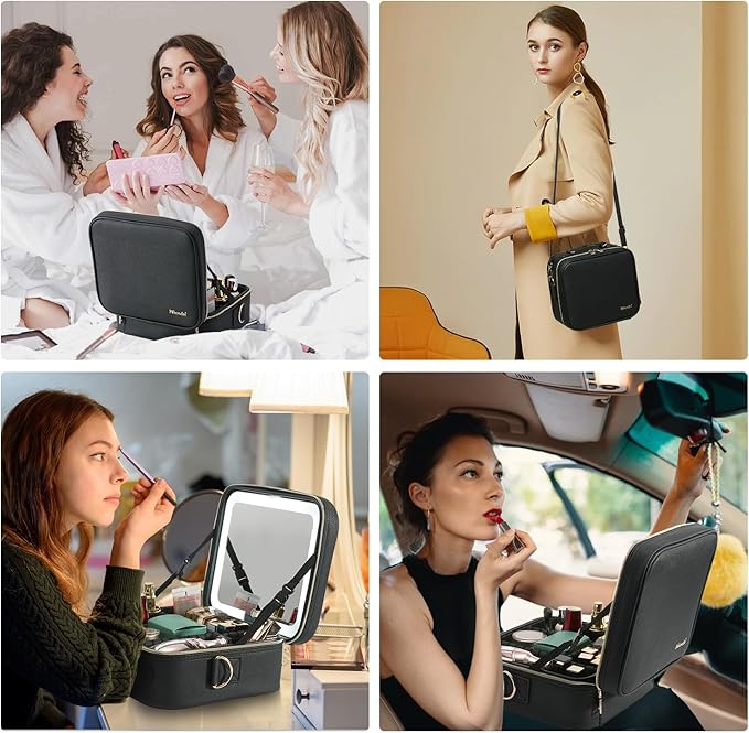 Mocado Travel Makeup Bag with Mirror Travel Makeup Organizer Makeup Case