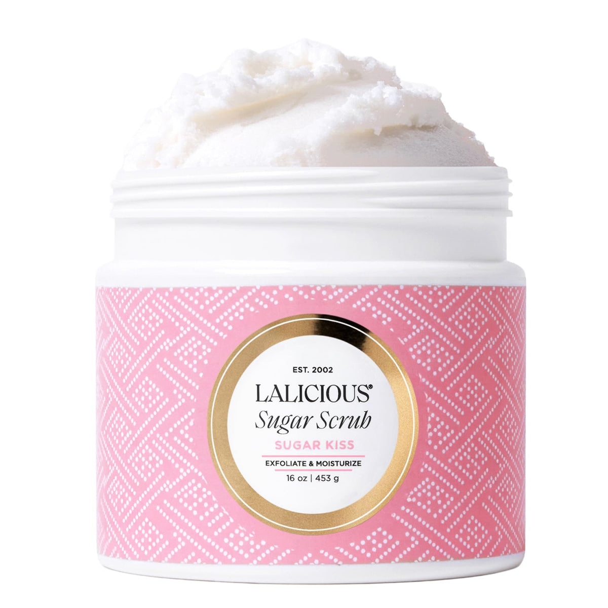 LALICIOUS Sugar Coconut Exfoliating & Moisturizing Body Scrub | Sugar & Coconut Oil | Pre-Shave Scrub for Ingrown Hairs & Razor Bumps | Gently Buffs & Smooths Sensitive Skin | No Parabens | Large 16oz