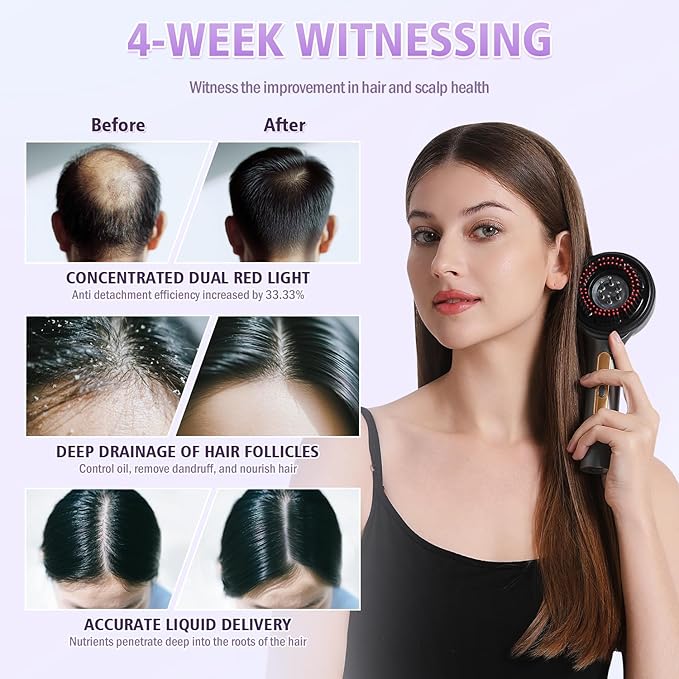 Scalp Massager, 3-in-1 Hair Oil Applicator, Cordless Electric Massager, IPX7 Waterproof, Portable Scalp Brush for Hair Growth & Dandruff Removal, Salon Home & Travel Use, Grey