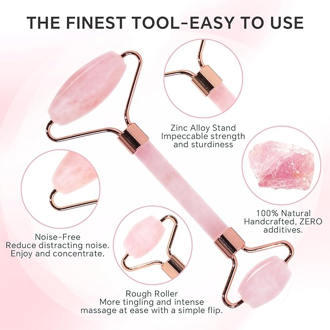 MERIDESSA Jade Roller & Gua Sha Set for Face – 4PCS Natural Facial Massage Tools Kit, Lymphatic Drainage Beauty Set for Depuffing, Skin Firming & Relaxation – Self Care & Gift Ready