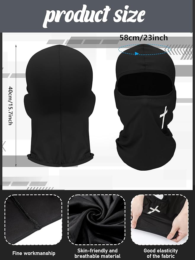 SATINIOR 6 Pcs Ski Mask Cover Balaclava Full Face Mask Summer Face Cover UV Windproof Balaclava for Men Women Outdoor Sports