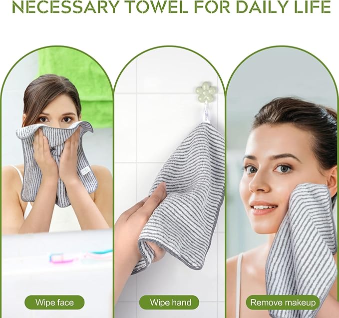 SINLAND Microfiber Face Cloths Highly Absorbent Washcloths Soft Feel Fingertip Towels Multi-Purpose Wash Cloths for Bathroom, Gym, Hotel, Spa and Kitchen, 12Inch x 12Inch