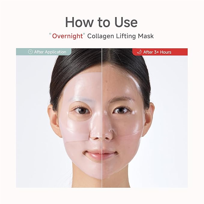 CDL Low Molecular Collagen Face Lifting Mask - Glowing, Firming & Deep Hydrating Korean Hydrogel Sheet Mask for Glass Skin Elasticity, Phyto PDRN Anti-Aging Skincare (10 Sheets)