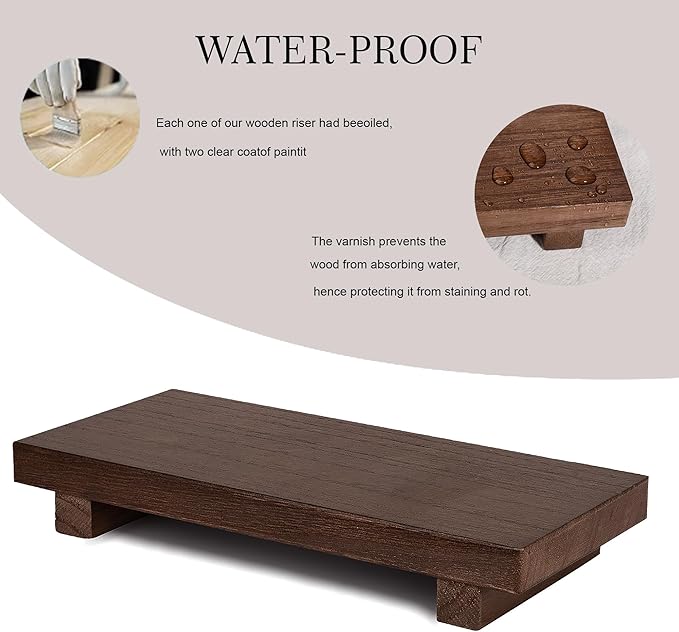 Wood Bathroom Tray Farmhouse Decor Kitchen Soap Holder, 10"x4.5" Walnut
