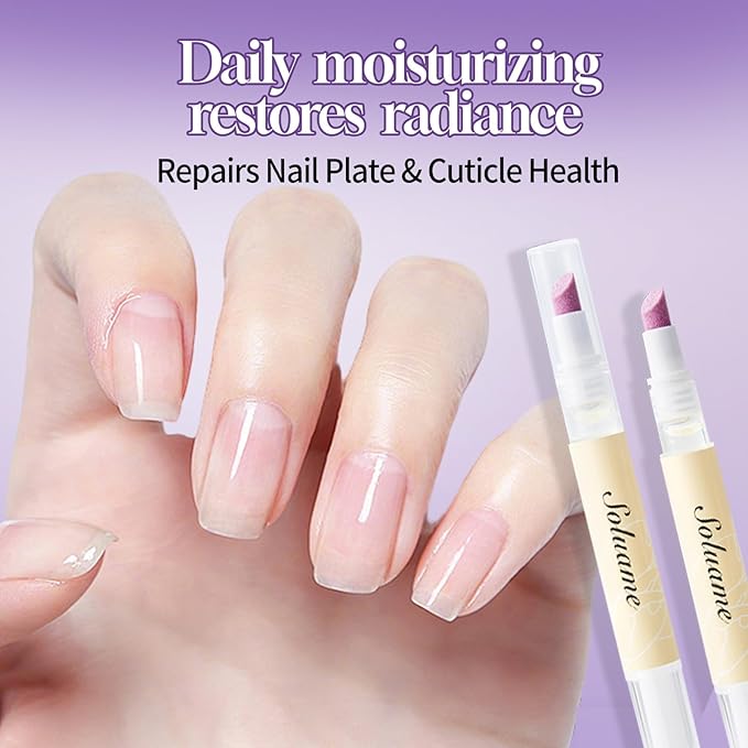 NIZENTA 45° Ceramic Cuticle Oil Pusher Pen Dual-action Cuticle Oil Pen Gently Exfoliates and Nourishes Nails Suitable for Hangnails, Dryness, Cracks Nails Moisturises, Strengthens and Adds Shine,2ml