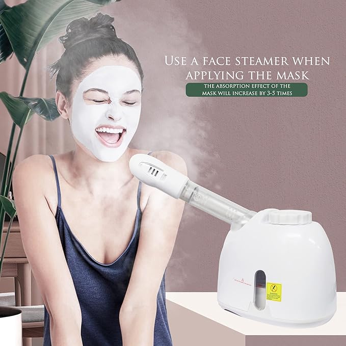 YOKYAK Facial Steamers with 360 Rotatable Sprayer, Face Steamer for Facial Deep Cleaning, Hot Mist Humidifier for Face Spa Sinuses Moisturizing, Home or Salon Use